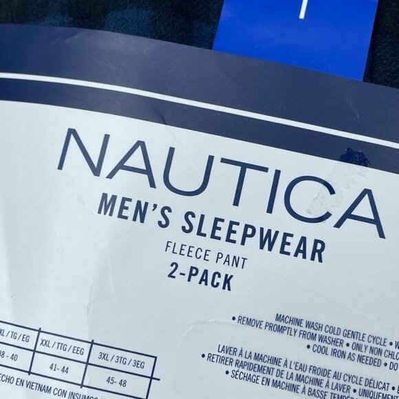 Nautica Mens Sleepwear Fleece Pants 2-Pack Comfort Waistband d0642 - Picture 4 of 6